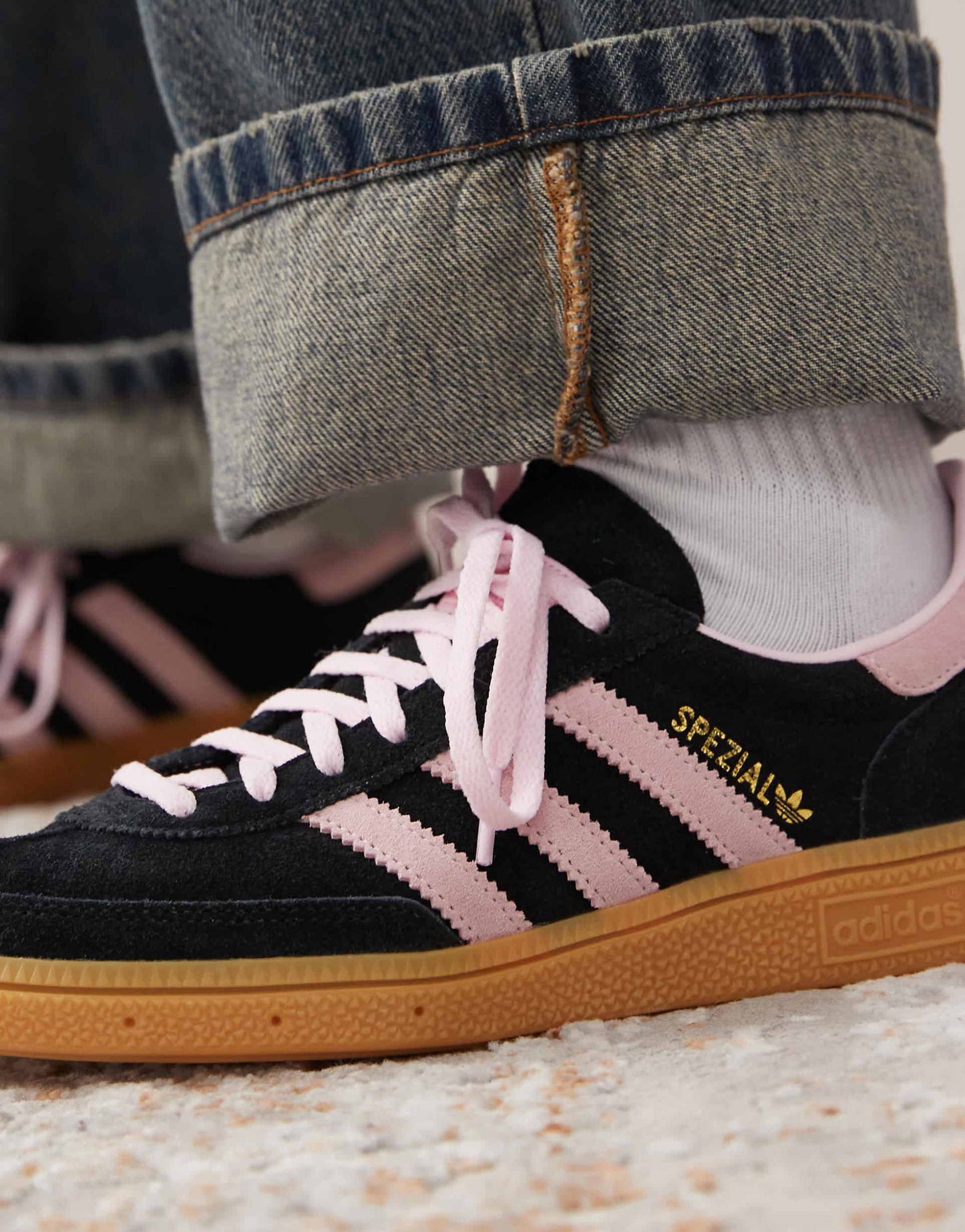 adidas Originals Handball Spezial sneakers in black and pink