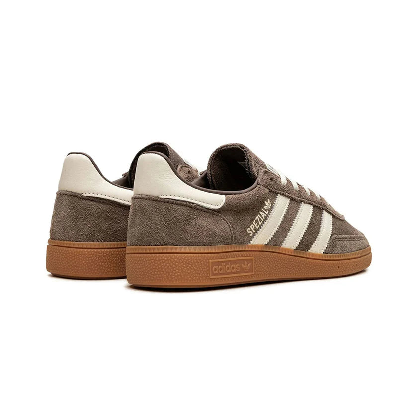 adidas Originals Handball Spezial gum sole trainers in brown and white