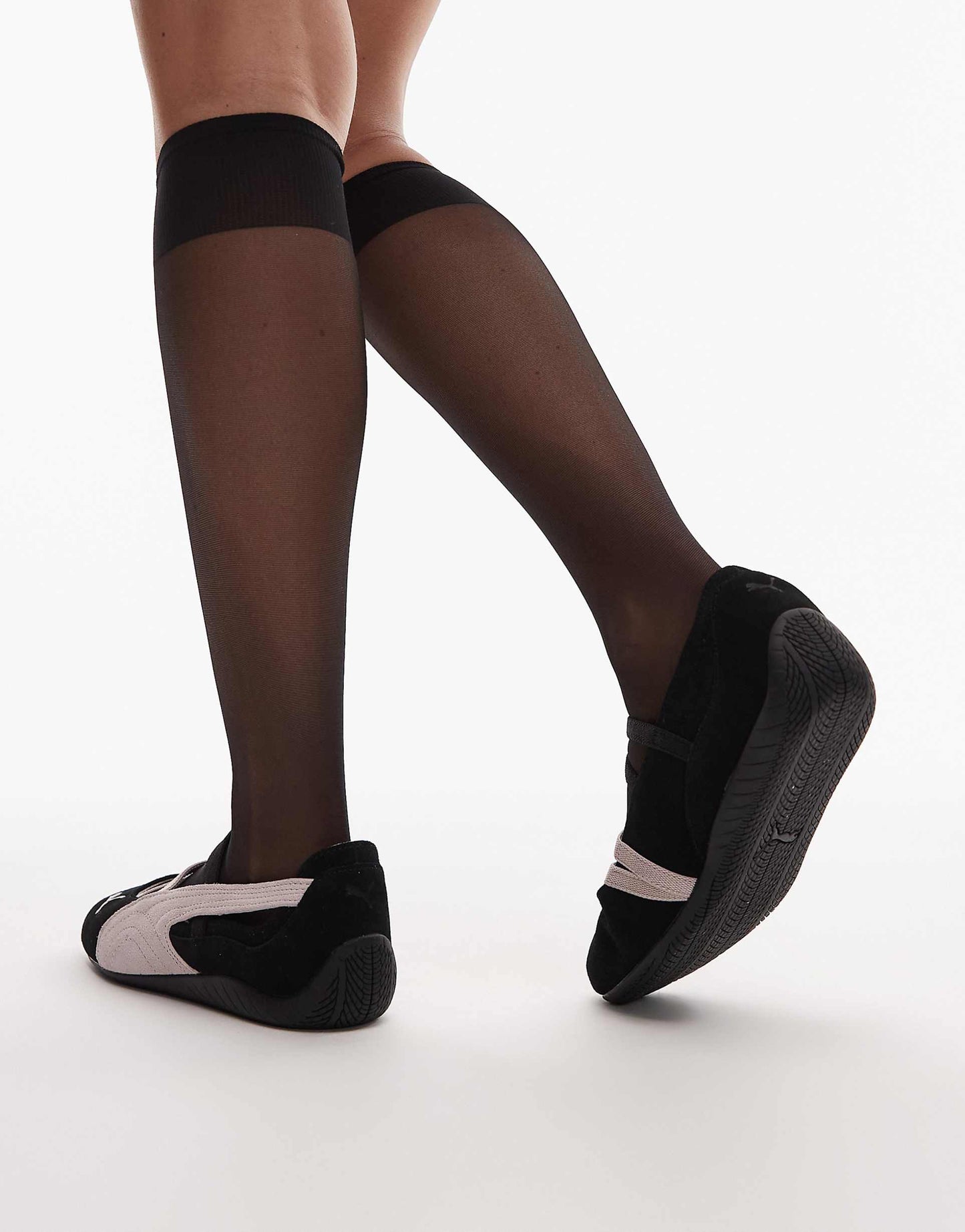 Puma Speedcat ballet flats in black and pink