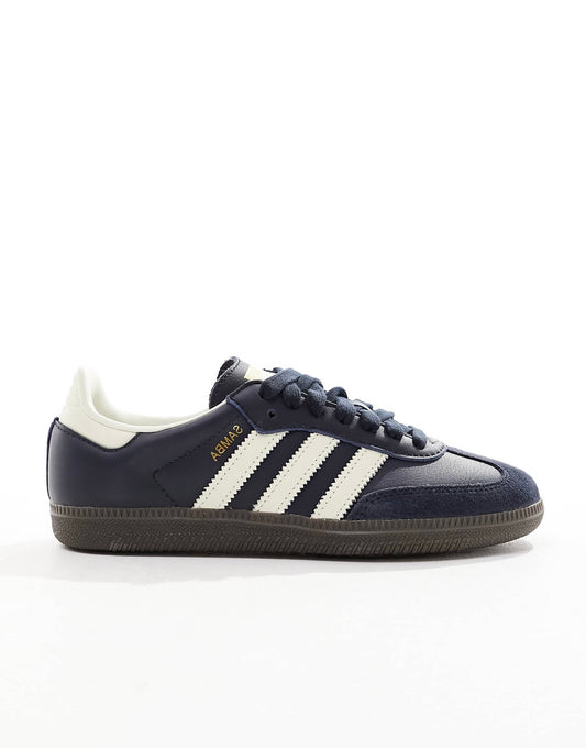 adidas Originals Samba sneakers in navy and white