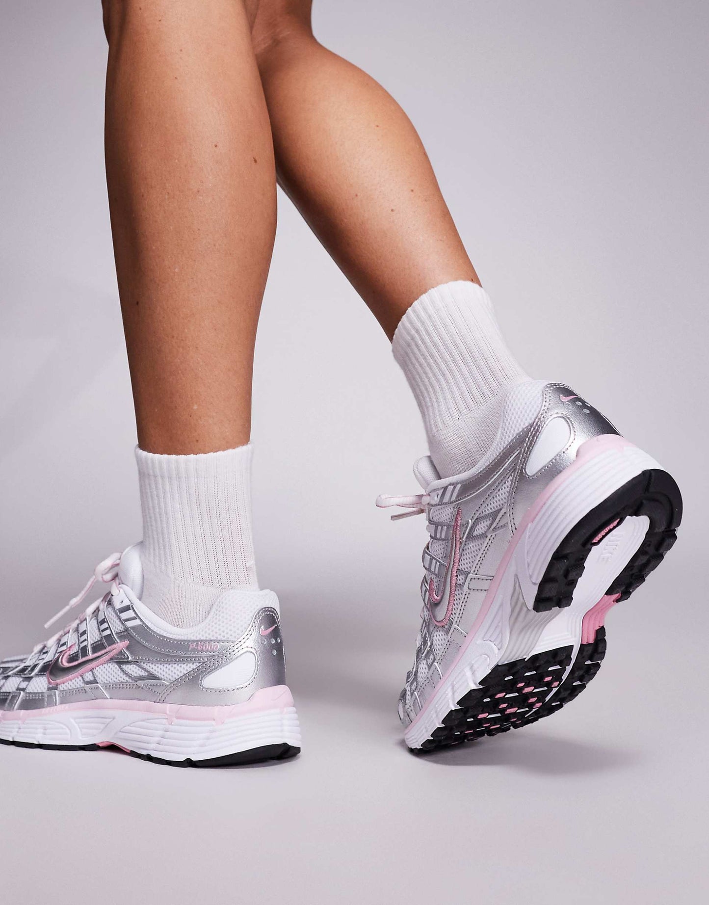 Nike P-6000 unisex trainers in silver and pink